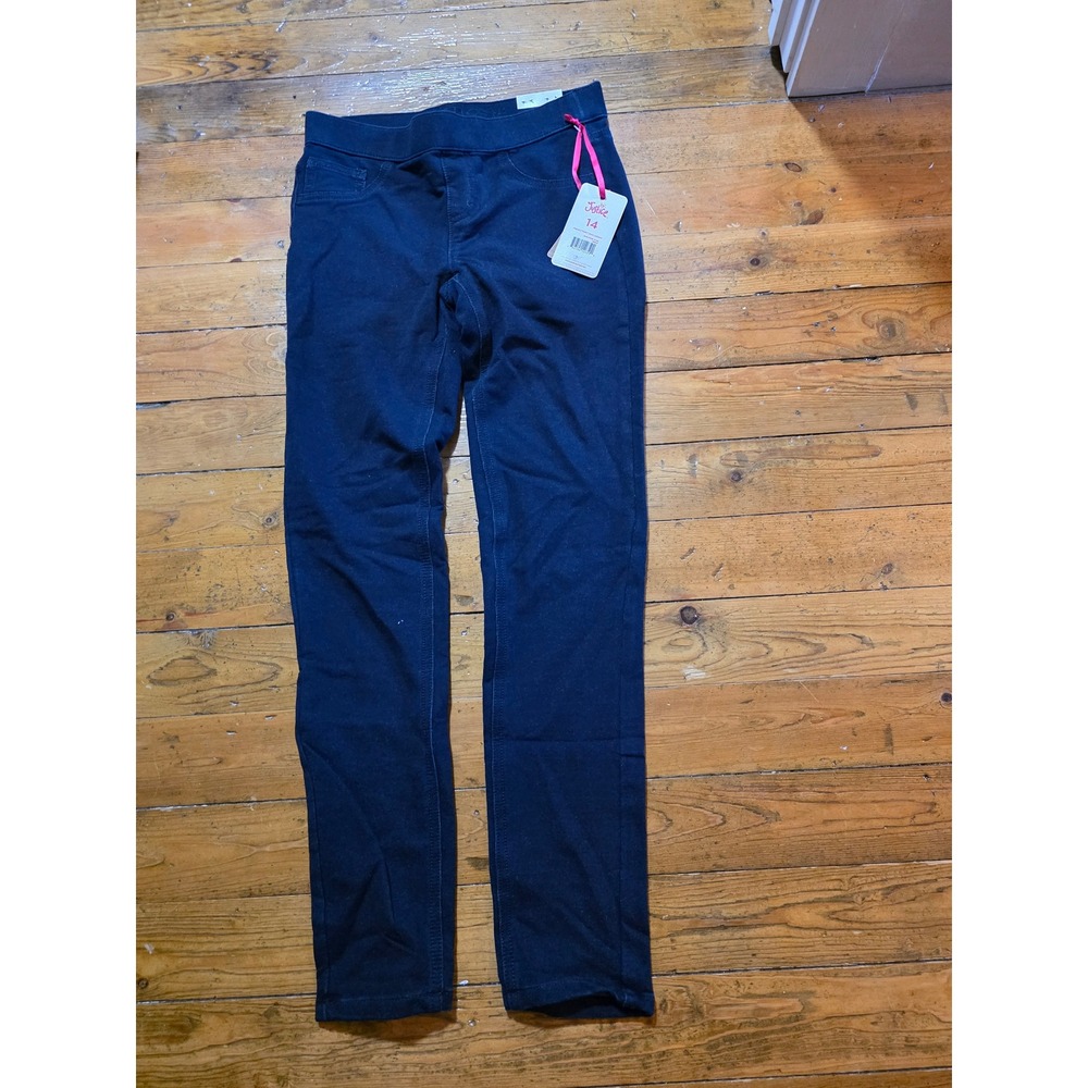Justice Girls French Terry Jean Legging Dark Rinse Wash Blue Jegging Size 14 NWT